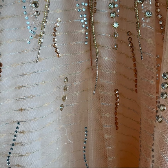 Mac Duggal 48858 V-Neck Embellished Formal Dress Peach Blossom NWT 12 - Picture 6 of 10